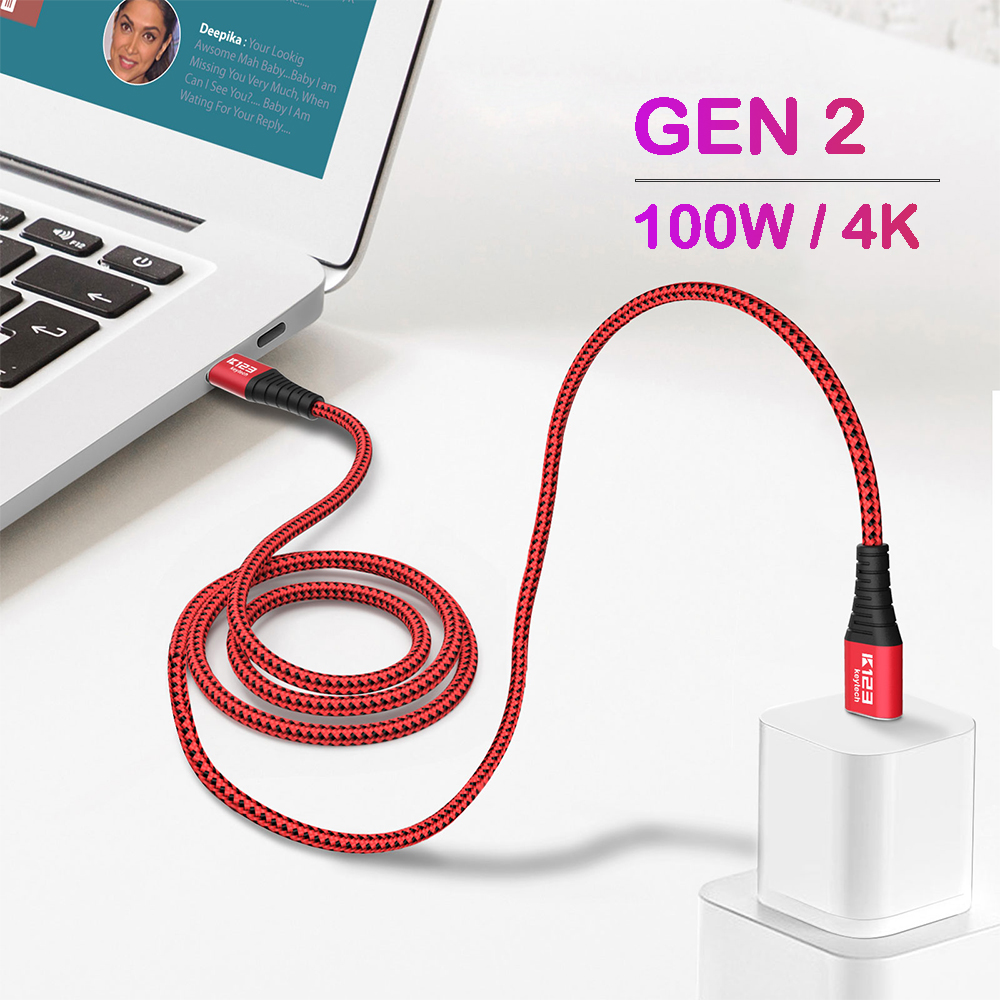 KCC019 USB 3.1 C to C Gen2ケーブル10 Gbps 4Kビデオと100Wパワーデリバリー用MacBook